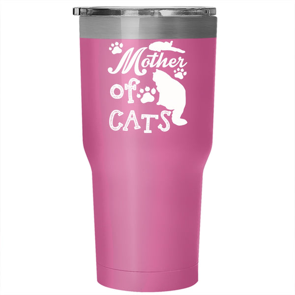 Mother Of Cats Tumbler 30 oz Stainless Steel, Gift For Cat Mom Travel Mug