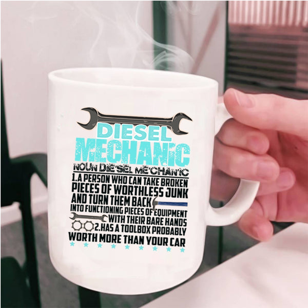 Funny Diesel Mechanic Coffee Mug, Diesel Mechanic Cup