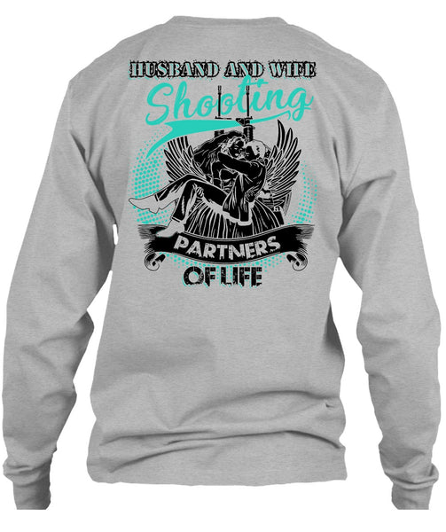 Husband And Wife Shooting Partners Of Life T Shirt, I Love Husband T Shirt