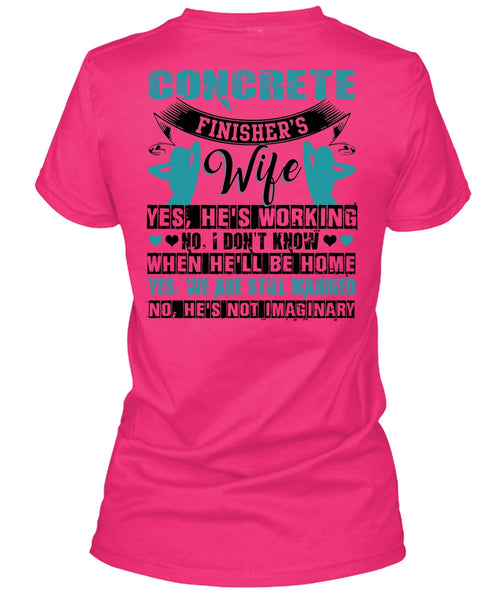 Concrete Finisher's Wife T Shirt, We're Still Married T Shirt, Cool Shirt (Ladies LS Heather V-Neck)