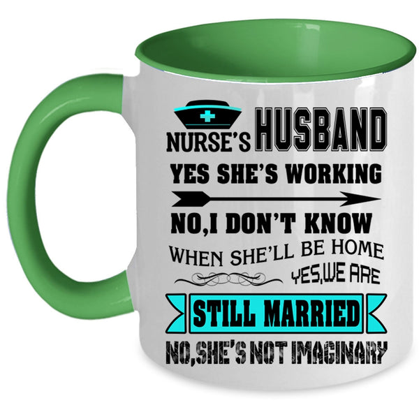 Cute Gift For Nurse's Husband Coffee Mug, Nurse's Husband Accent Mug