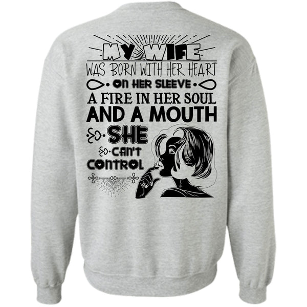 I Love Wife T Shirt, My Wife Was Born With Her Heart Sweatshirt