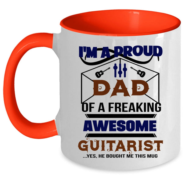 Awesome Guitarist Coffee Mug, I'm A Proud Dad Of A Guitarist Accent Mug