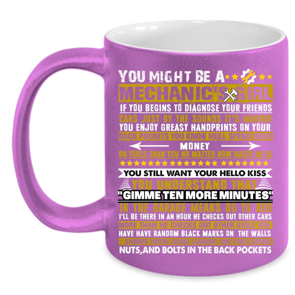 You Might Be A Mechanic's Girl Coffee Mug, Cool Couple Coffee Cup