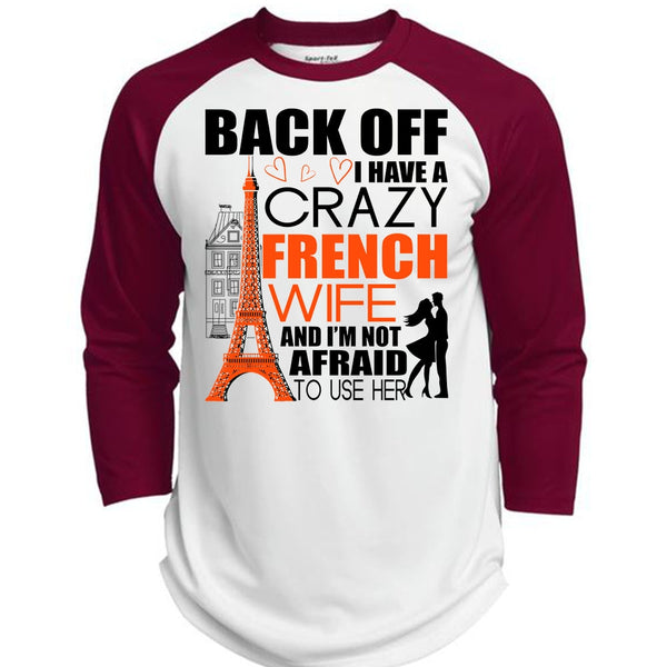 I Have A Crazy French Wife T Shirt, I Love French T Shirt, Awesome T-Shirts  (Polyester Game Baseball Jersey)