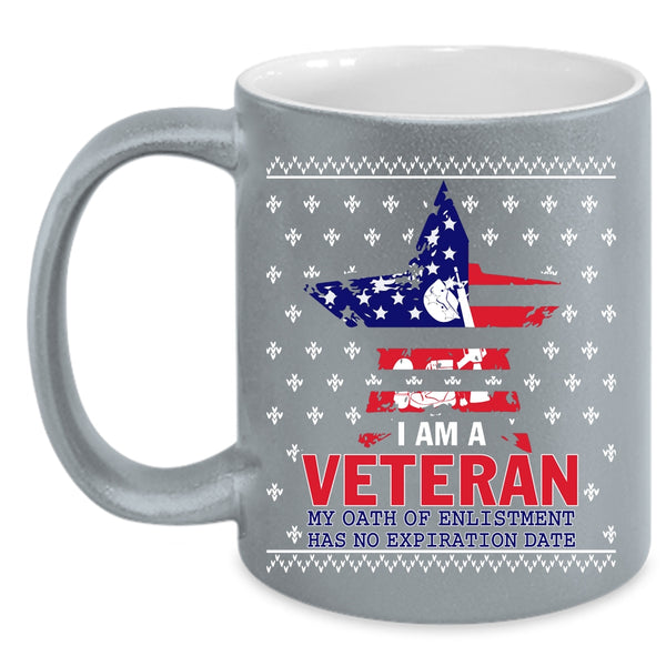 I Am A Veteran Coffee Mug, Awesome American Flag Coffee Cup