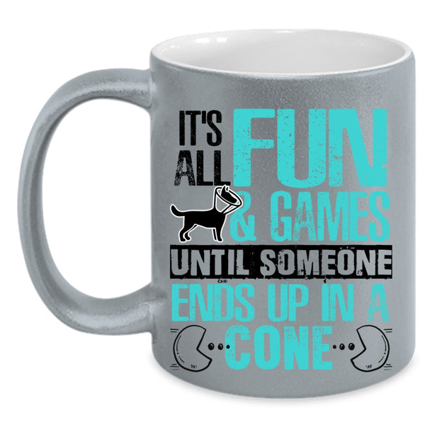 Funny Gaming Coffee Mug, It's All Fun And Games Accent Mug