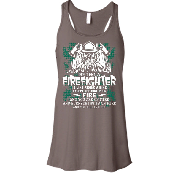 Being A Firefighter Is Like Riding A Bike T Shirt, Coolest Firerfighter T Shirt, Cool T Shirt
