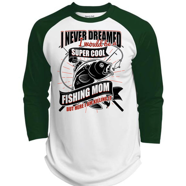 I Would Be A Cool Fishing Mom T Shirt, I Love Fishing T Shirt, Awesome T-Shirts  (Polyester Game Baseball Jersey)