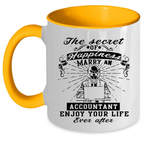Cool Just Married Coffee Mug, Marry An Accountant Accent Mug