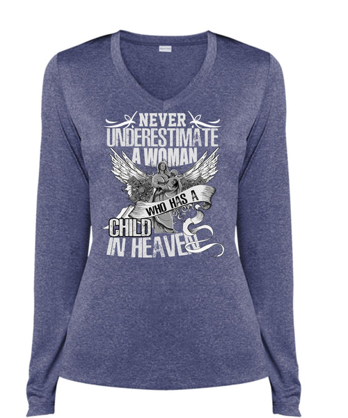 Woman Who Has A Child In Heaven T Shirt, Being A Mom T Shirt