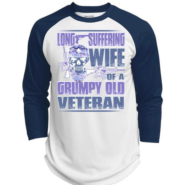 Long Suffering Wife T Shirt, I Love Veteran T Shirt, Awesome T-Shirts  (Polyester Game Baseball Jersey)