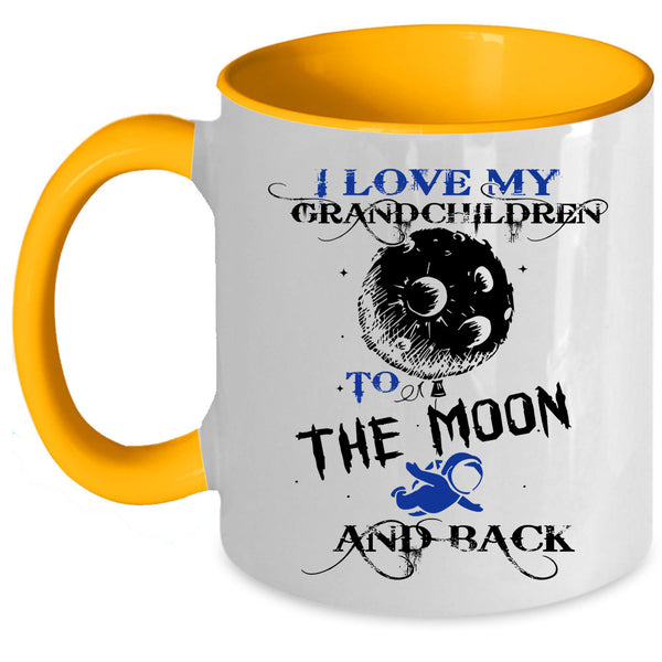 Cute Coffee Mug, I Love My Grandchildren To The Moon And Back Accent Mug