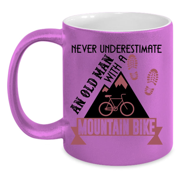 Cute Grandpa Coffee Mug, An Old Man With A Mountain Bike Accent Mug