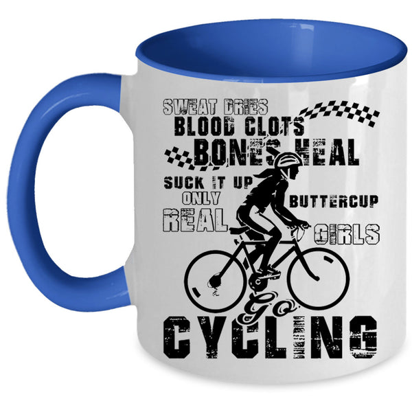 Cute Daughter Coffee Mug, Only Real Girls Go Cycling Accent Mug