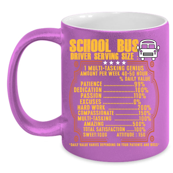 School Bus Driver Serving Size Coffee Mug, Cute School Bus Driver Coffee Cup