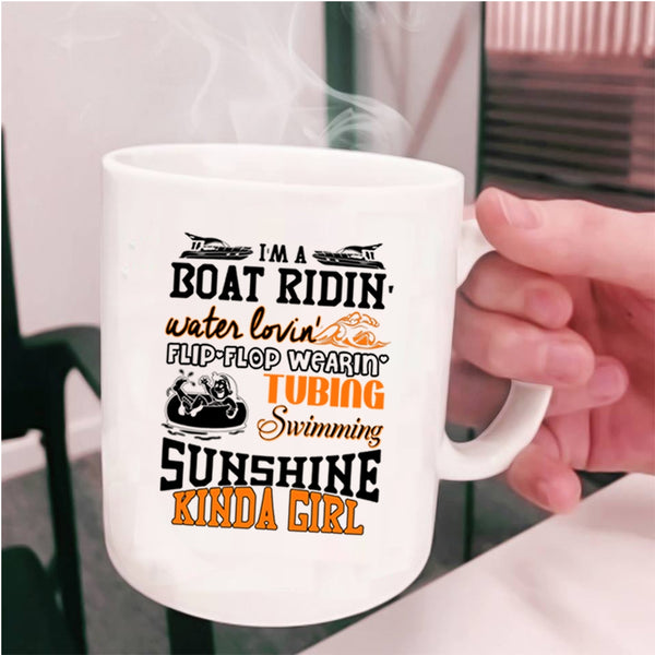 I'm A Swimming Sunshine Kinda Girl Coffee Mug, I'm A Boat Riding Cup