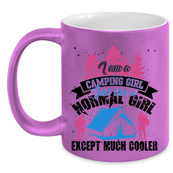 Funny Camping Girls Coffee Mug, I Am A Camping Girl Accent Mug