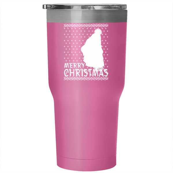 Merry Christmas Tumbler 30 oz Stainless Steel, Cute Gift For Dog Lovers Travel Mug