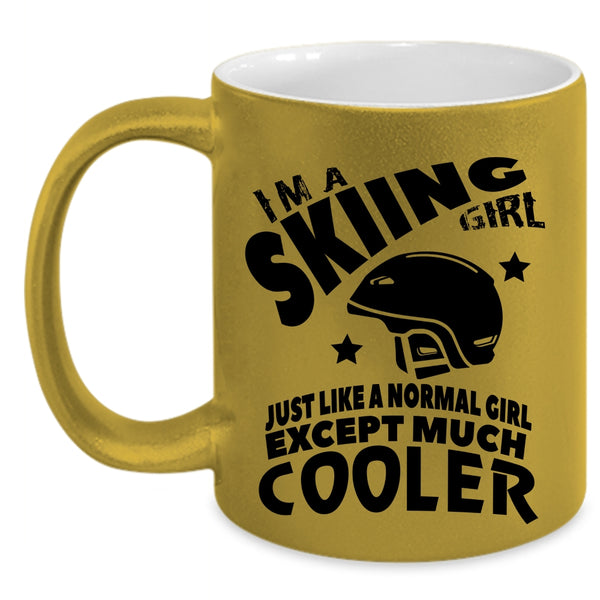 Cool Gift For Skiing Girl Coffee Mug, I'm A Skiing Girl Accent Mug