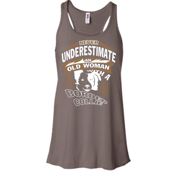 Never Underestimate An Old Woman With A Border Collie Shirt, Cool Dog Shirt