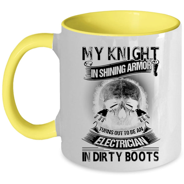 Cool Electricians Coffee Mug, To Be An Electrician In Dirty Boots Accent Mug