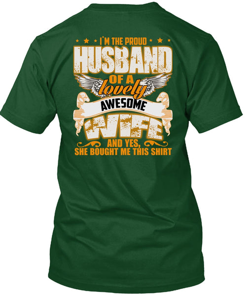 I'm The Proud Husband T Shirt, Lovely Awesome Wife T Shirt