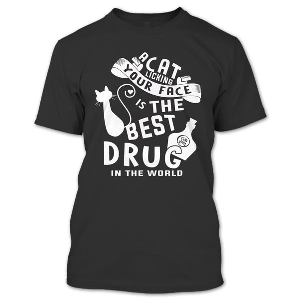 A black t-shirt with the shopify logo