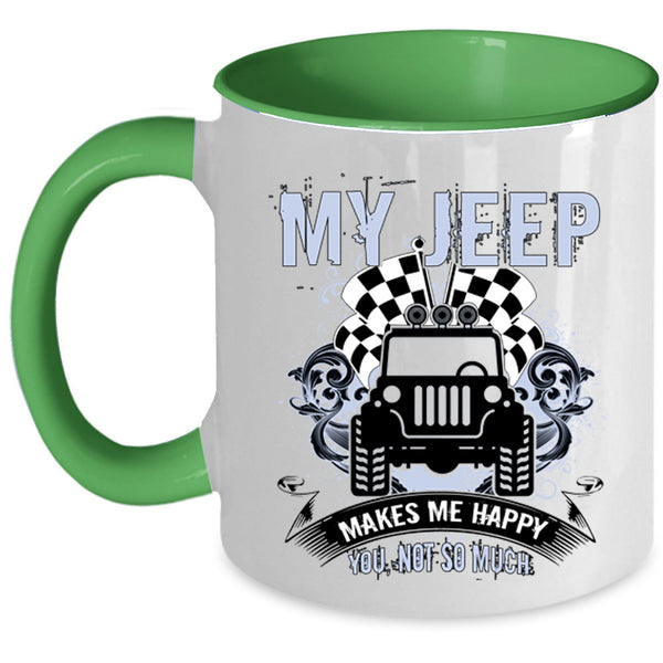 My Jeep Coffee Mug, My Jeep Makes Me Happy Accent Mug