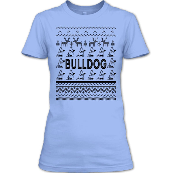 Bulldog T Shirt, Dog Merry Christmas T Shirt