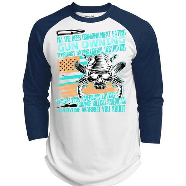 Meat Eating Gun Owning T Shirt, I Love Veteran T Shirt, Awesome T-Shirts  (Polyester Game Baseball Jersey)