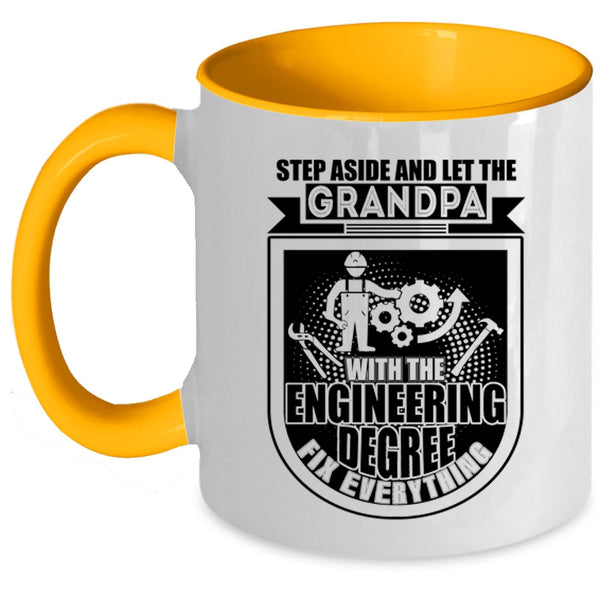 Grandfather Coffee Mug, Grandpa With The Engineering Degree Accent Mug