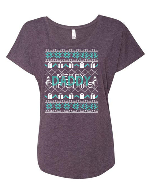 Mery Christmas T Shirt, Being A Papa T Shirt, Cool Shirt (Ladies' Triblend Dolman Sleeve)