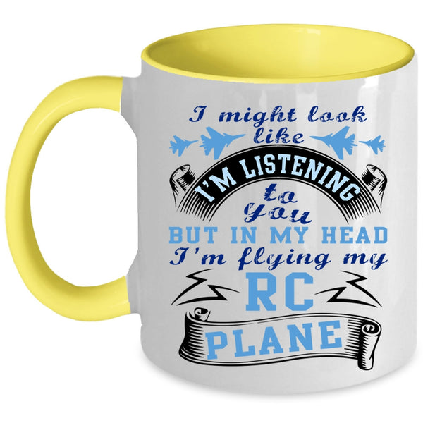 Awesome Pilots Coffee Mug, In My Head I'm Flying My RC Plane Accent Mug