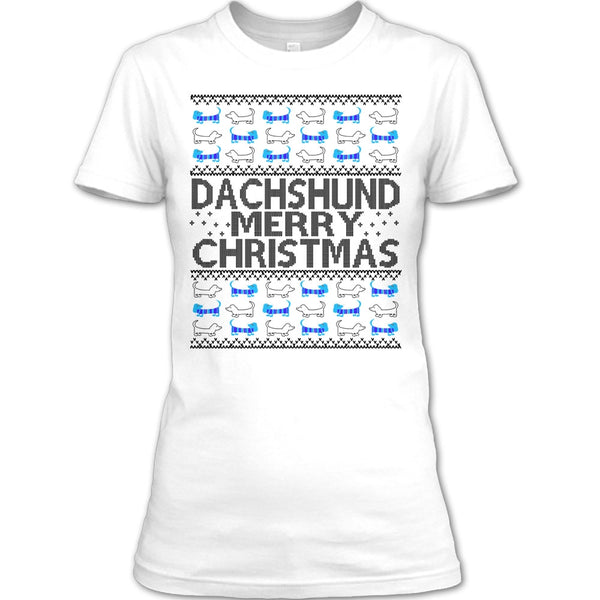Dachshund Merry Christmas T Shirt, Dachshund Lover T Shirt