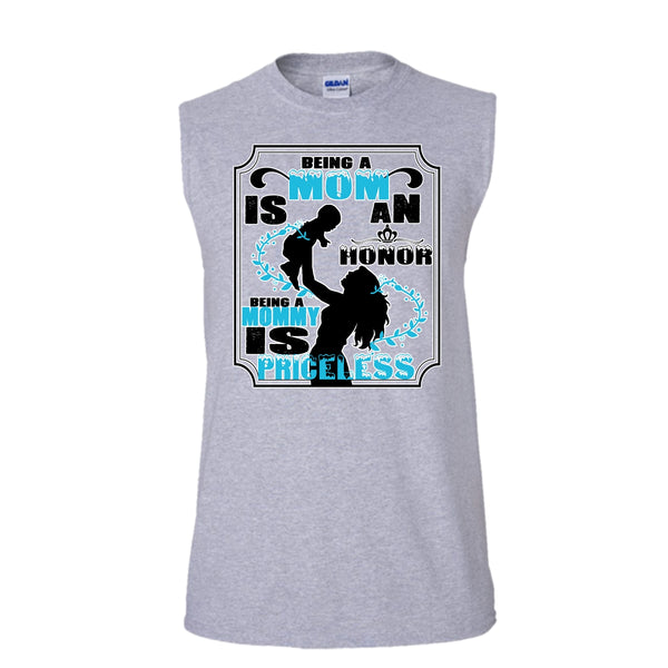 Being A Mommy Is Priceless Shirt, Mom And Son Shirt (Men's Cotton Sleeveless)