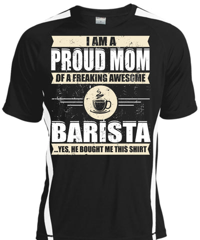 A black t-shirt with the shopify logo