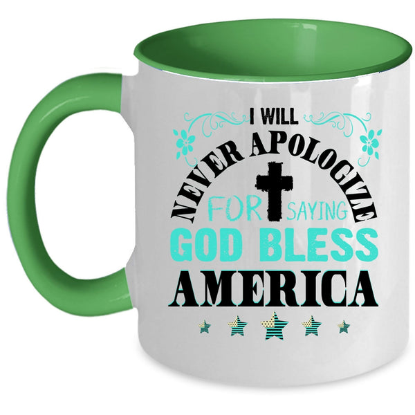 Cool Gift For American Coffee Mug, God Bless America Accent Mug