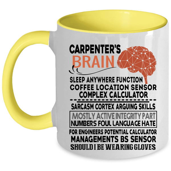 Cool Gift For For Carpenter Coffee Mug, Carpenter's Brain Accent Mug