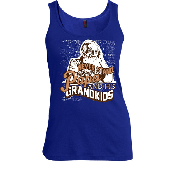 Never Stand Between T Shirt, A Papa And A His Grandkids Tank Top