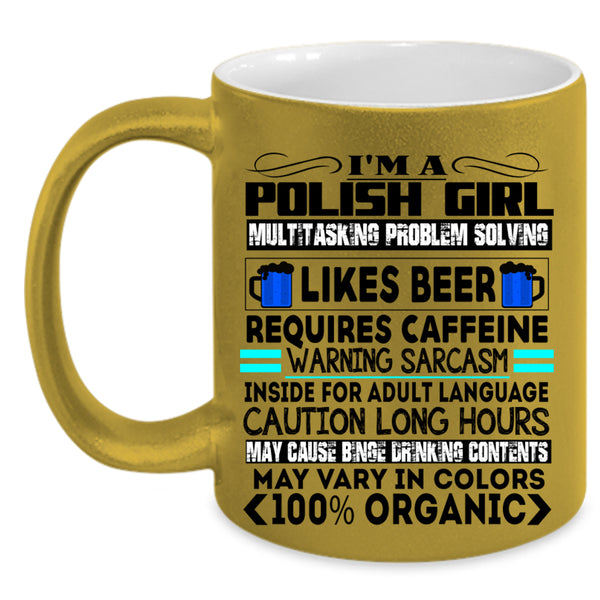 Likes Beer Coffee Mug, I'm A Polish Girl Accent Mug