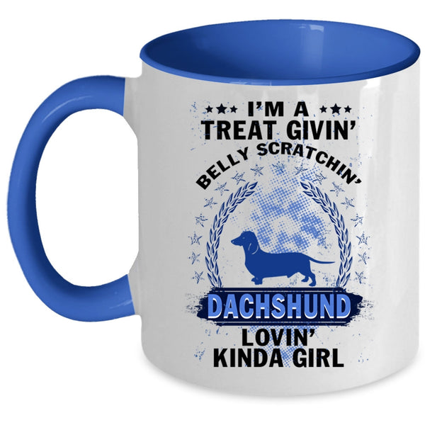 Dog Lovers Coffee Mug, Dachshund Loving Kinda Girl Accent Mug