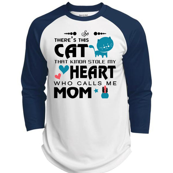 There's This Cat That Kinda Stole My Heart T Shirt, Calls Me Mom T Shirt, My Favorite T Shirt  (Polyester Game Baseball Jersey)