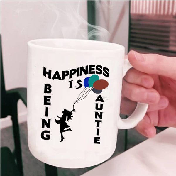 Cute Gift For My Aunt Coffee Mug, Happiness is Being Auntie Cup