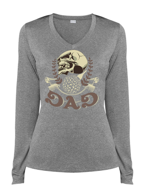 Being A Papa T Shirt, I Love Papa T Shirt, Cool Shirt (Ladies LS Heather V-Neck)