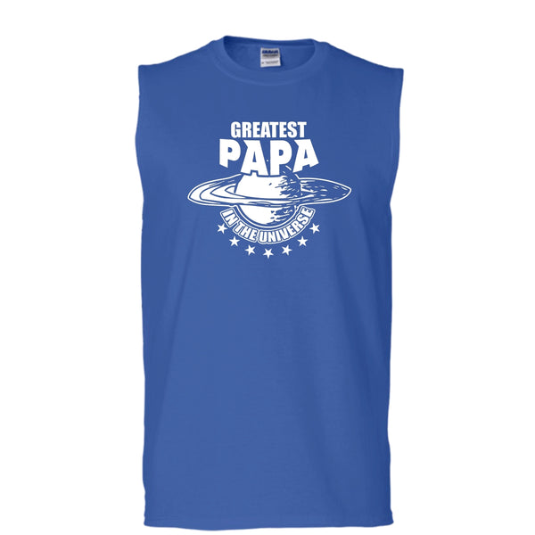 Greatest Papa In The Universe T Shirt, Coolest Papa Tank Top (Men's Cotton Sleeveless)