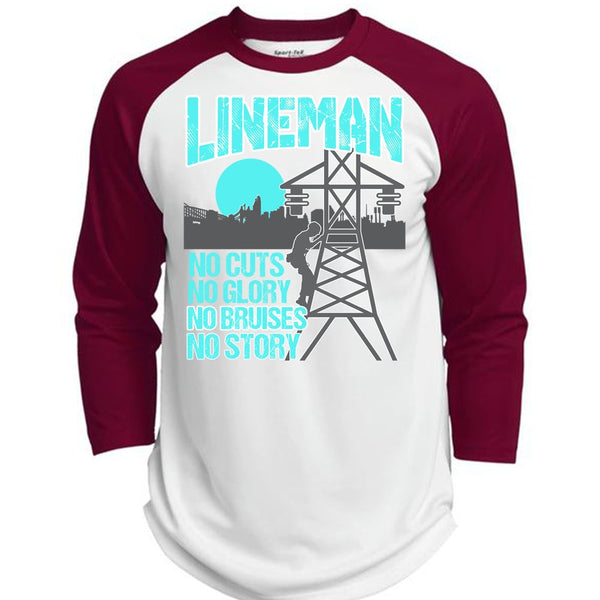 Lineman No Cuts T Shirt, Being A Lineman T Shirt, Awesome T-Shirts  (Polyester Game Baseball Jersey)