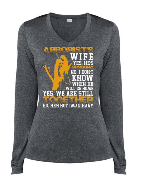 Arborist's Wife T Shirt, We Are Still Together T Shirt, Cool Shirt (Ladies LS Heather V-Neck)