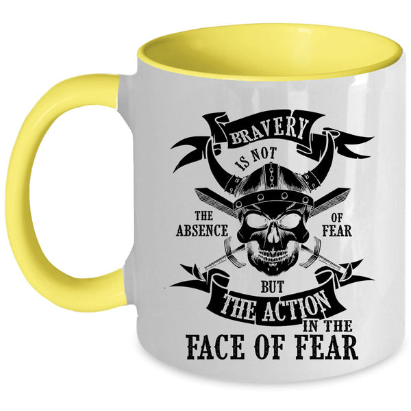 Cool Halloween Coffee Mug, The Action In The Face Of Fear Accent Mug