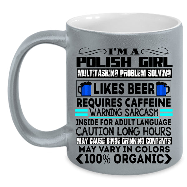 Likes Beer Coffee Mug, I'm A Polish Girl Accent Mug